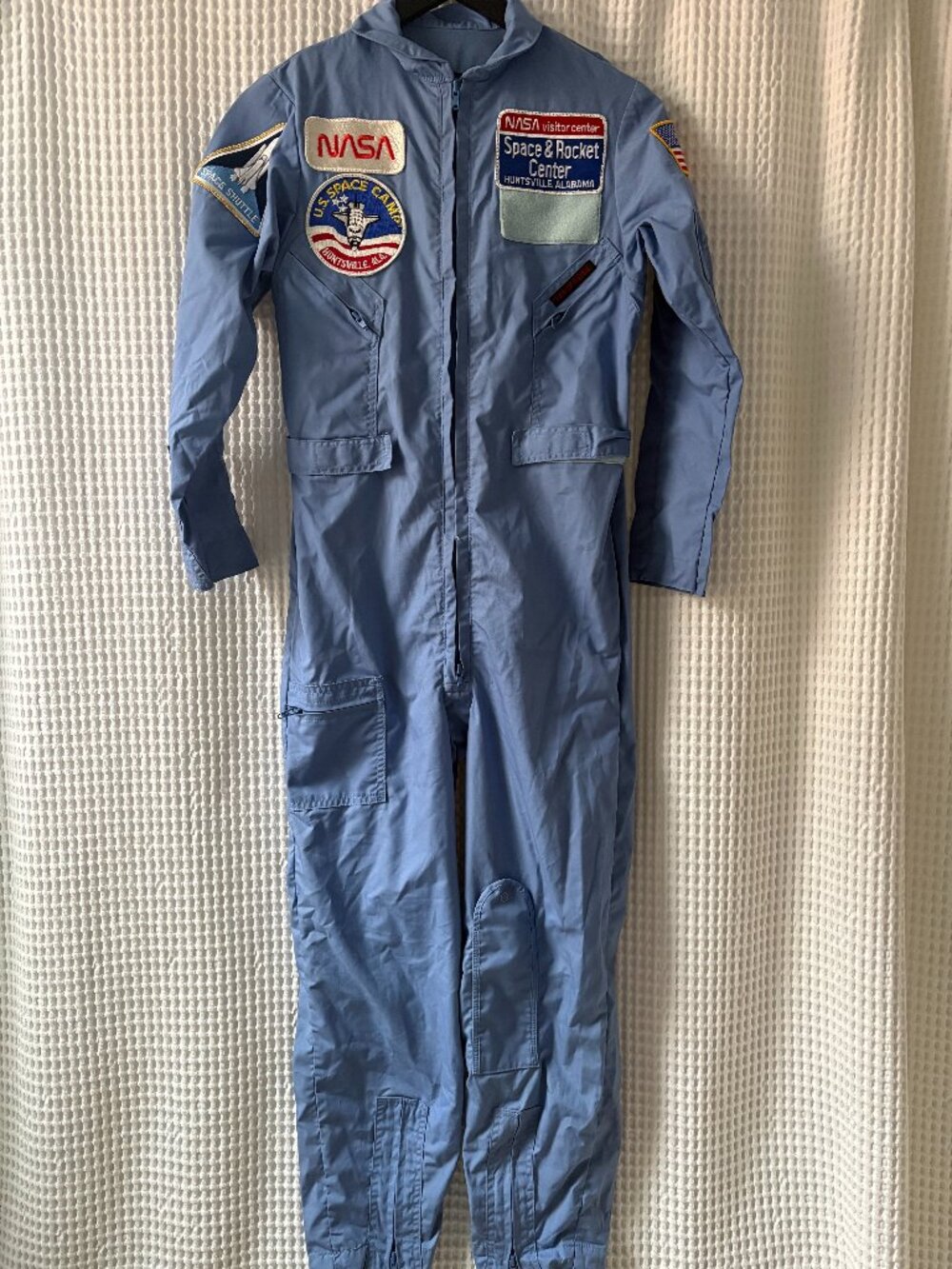 Vintage NASA Space Camp Huntsville, AL blue flight suit patches cosplay youth 18